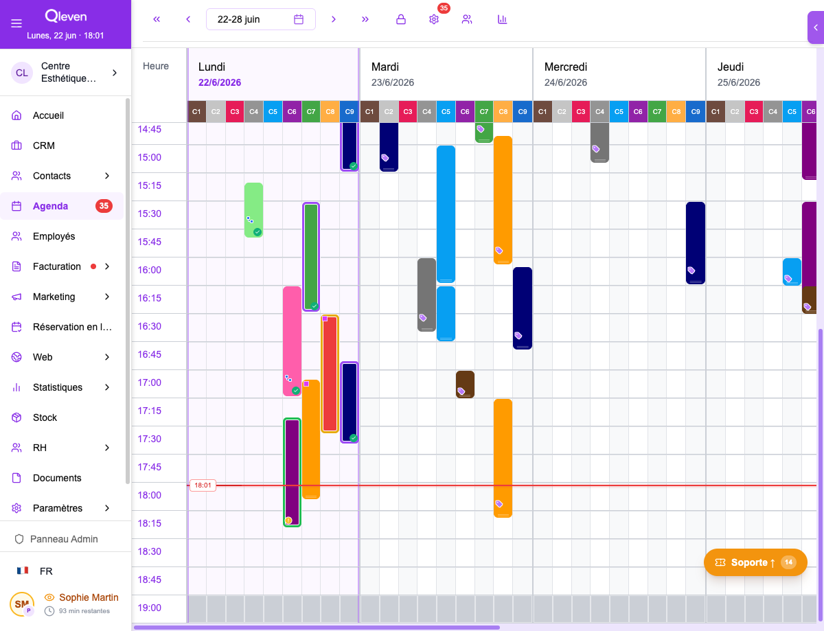 Qleven's real-time clinic schedule